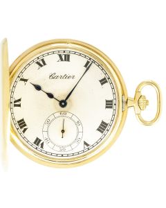 Cartier. A Rare Gold Half Hunter Slim Dress Pocket Watch C1930
