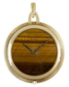 Piaget. A Gold Pendant Watch With Rare Tiger's Eye Stone  Dial C1973