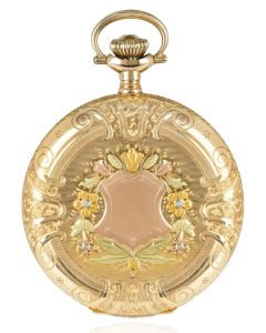 Hampden Watch Co. A Multi Coloured Gold Full Hunter Pocket Watch C1890