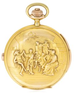 A Swiss Gold Minute Repeater Chronograph Full Hunter Pocket Watch C1890 
