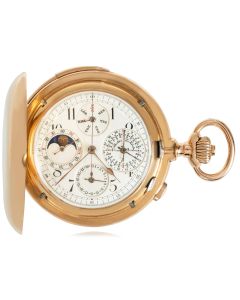 A Heavy Gold Swiss Perpetual Minute Repeater Chronograph Hunter Watch C1900